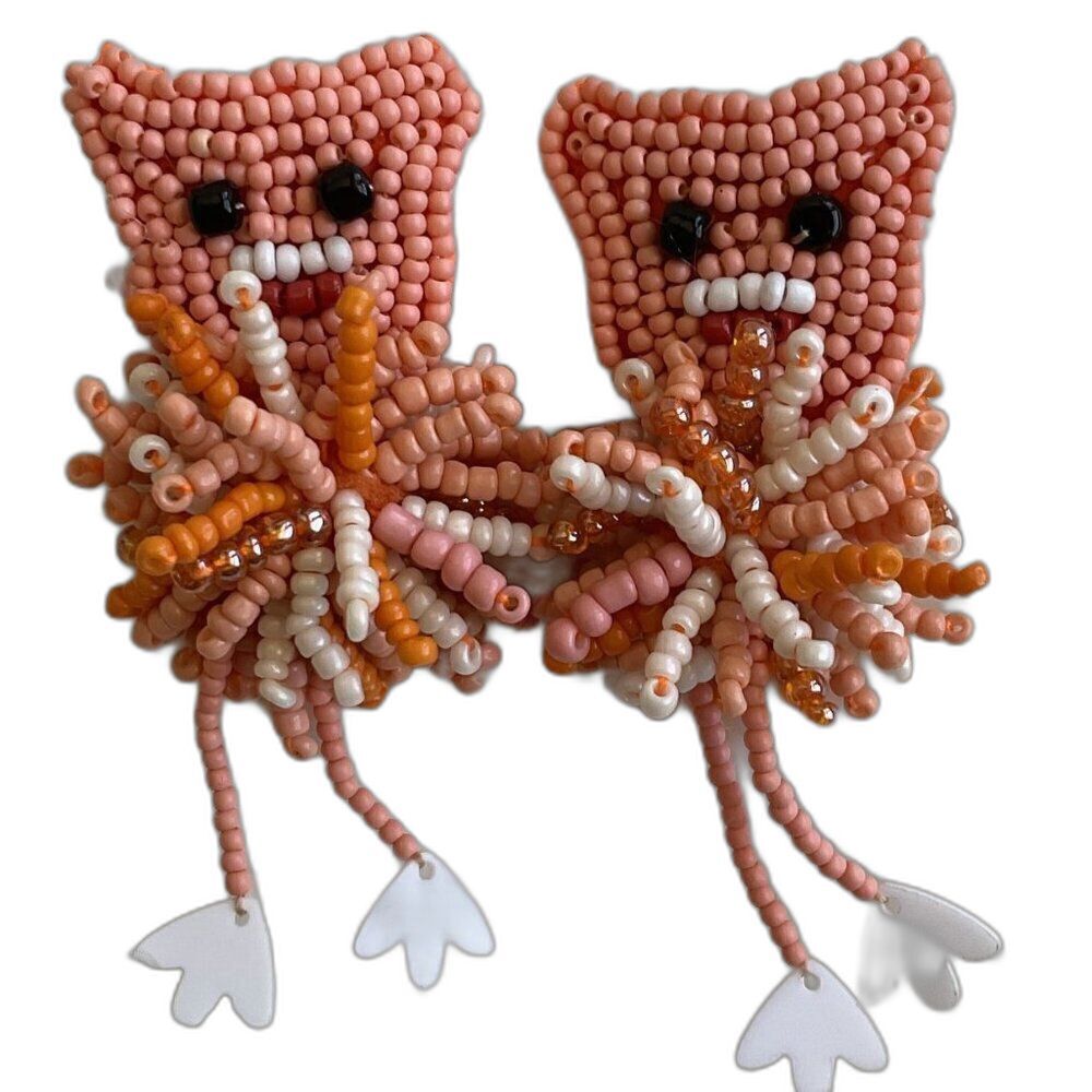 Cat Beaded Tassel Boho Earrings Festive Causal Cosplay Halloween